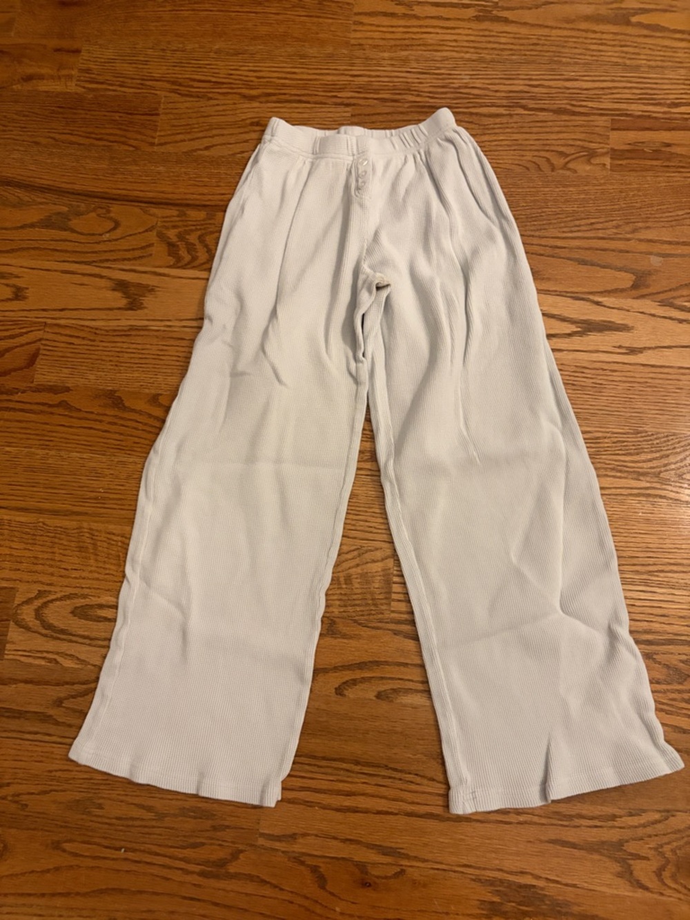 Katie J NYC Light Gray Wide-Leg Knit Pants